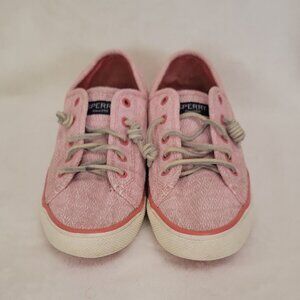 Sperry Orange White  Canvas Shoes Size 8